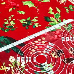 Sue Zipkin 110cm x 50cmずつ切売 - クリスマスオーナメント/Red 4枚目の画像