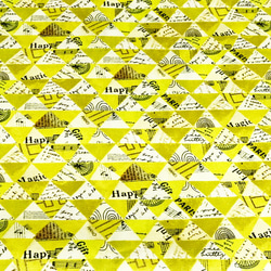 Carrie Bloomston 110cm x 50cmずつ切売 - 三角のコラージュ/Yellow 2枚目の画像