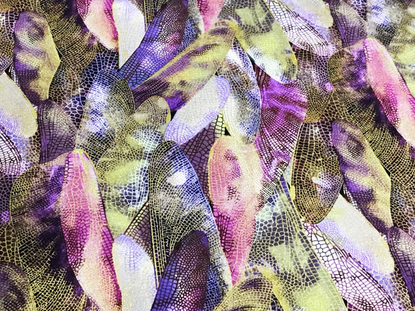 Maria Kalinowski 110cm x 50cmずつ切売 - 蜻蛉の羽根/Purple 1枚目の画像