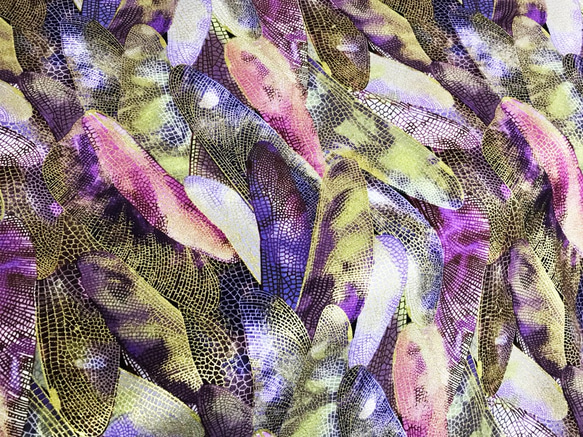 Maria Kalinowski 110cm x 50cmずつ切売 - 蜻蛉の羽根/Purple 2枚目の画像