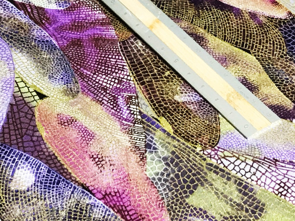 Maria Kalinowski 110cm x 50cmずつ切売 - 蜻蛉の羽根/Purple 4枚目の画像