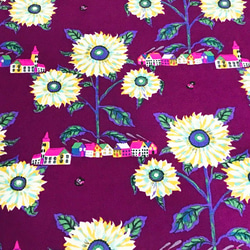 Nathalie Lete 110cm x 50cmずつ切売 - Sunny Village/Purple 1枚目の画像