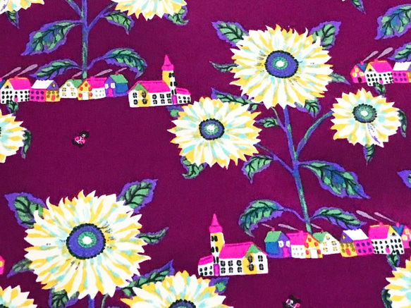 Nathalie Lete 110cm x 50cmずつ切売 - Sunny Village/Purple 2枚目の画像