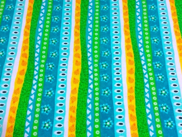 Exclusively Quilters 110cm x 50cmずつ切売 - Stripes/Green 1枚目の画像