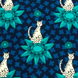 Robert Kaufman 110cm x 50cm Cats/Blue 2枚目の画像