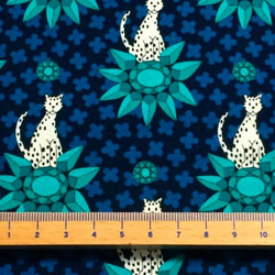 Robert Kaufman 110cm x 50cm Cats/Blue 3枚目の画像