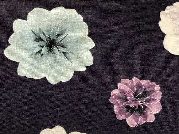 Maria Kalinowski 110cm x 50cmずつ切売 - PEARLish Flowers/紫 2枚目の画像