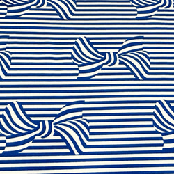 Fiveloaves twofish 110cm x 50cmずつ切売 - Ribbon stripe/Blue 1枚目の画像