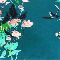 Anna Maria Horner 110cm x 50cmずつ切売 - 凛とした花/Teal 2枚目の画像