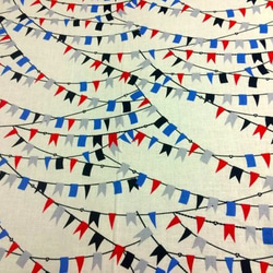 CABANA 生地 - 110cm x 50cm切売 flags (赤&青&グレイ&黒) 2枚目の画像