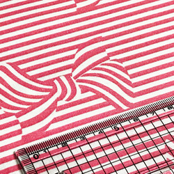 Fiveloaves twofish 110cm x 50cmずつ切売 - Ribbon stripe/Coral 3枚目の画像