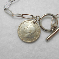 ラッキー6ペンスコインのブレスレット　ジョージ6世　メンズ　レディース 2枚目の画像
