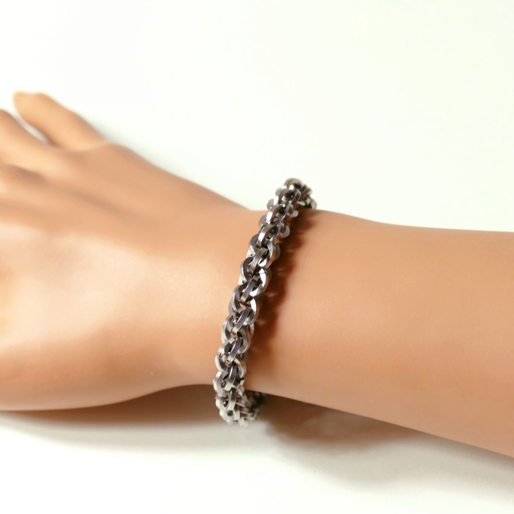 手編みステンレス　ユニセックス チェーンブレスレット 10,000円