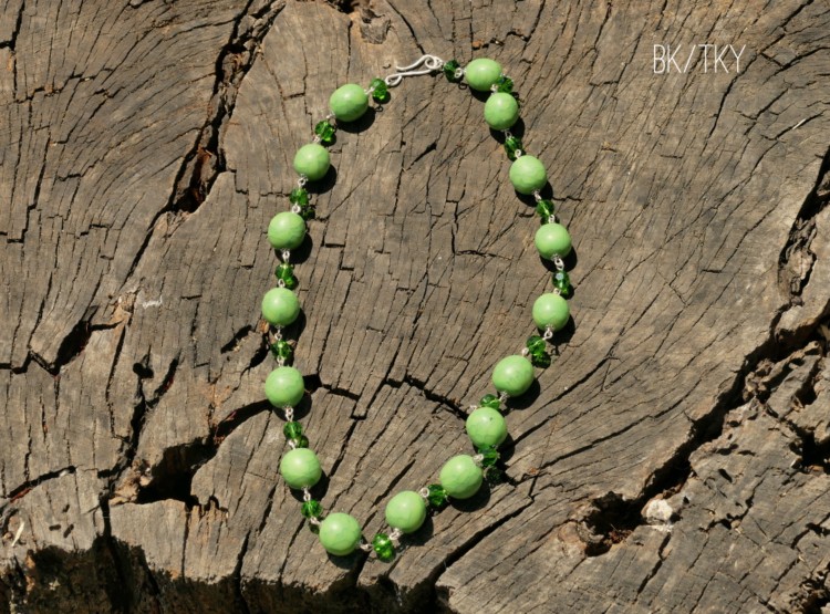 手作りビーズネックレス - メロン -