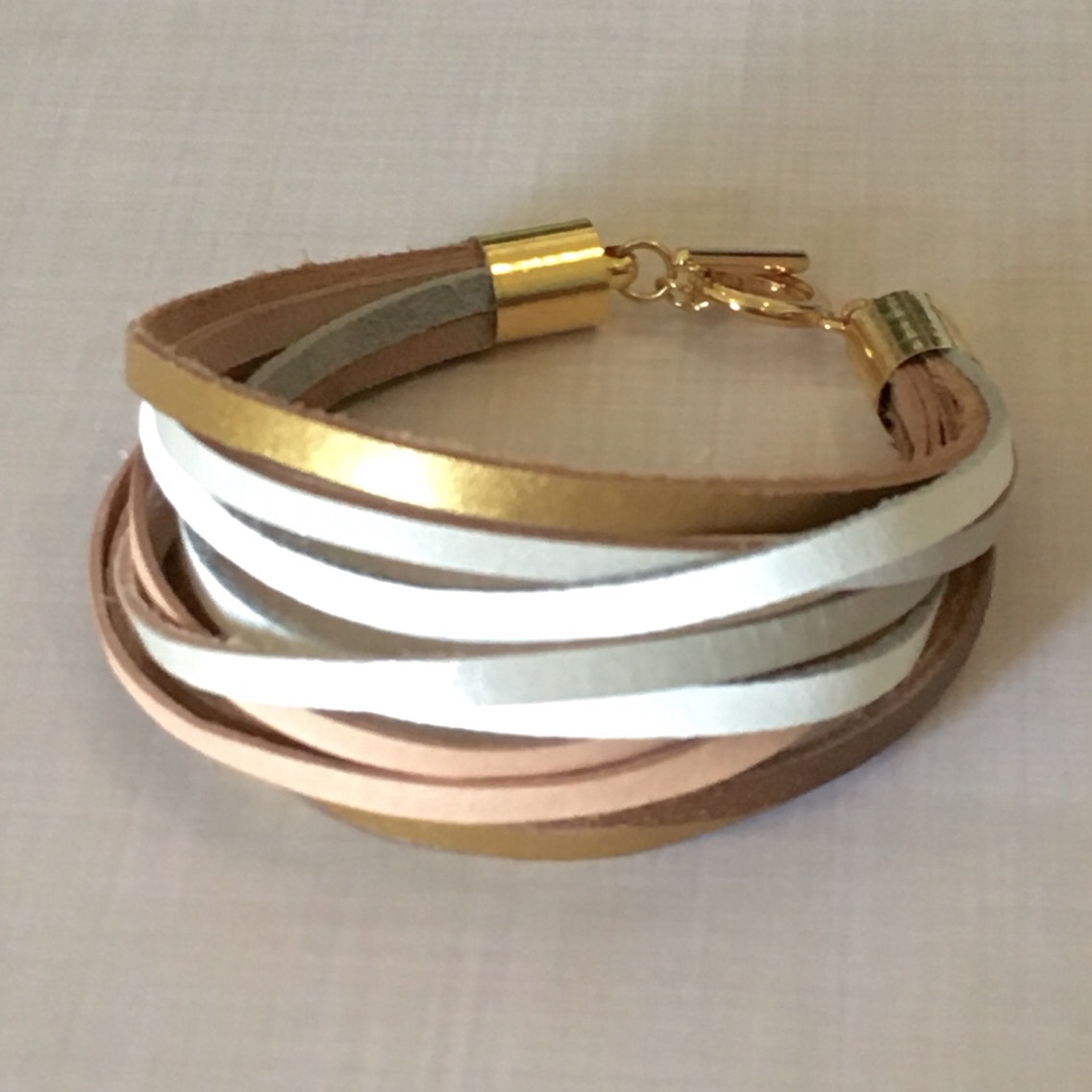 カーフスキンレザーブレスレット - DOUX-