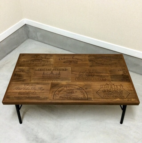 ワインの木箱を使用したテーブル 受注製作 3枚目の画像
