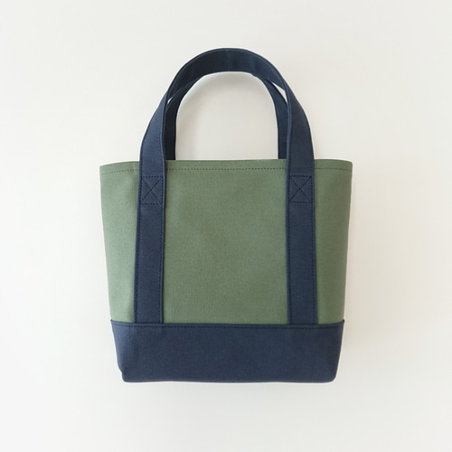 帆布トートS｜カーキ×ネイビー｜倉敷織 トートバッグ .fika 通販