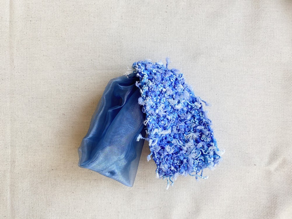 Y.O.U. 手工編織髮帶 - 薄紗透視 - 藍色 第8張的照片