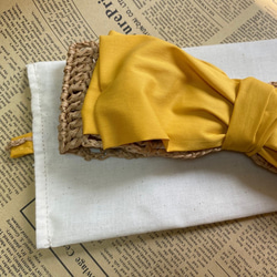 Y.O.U. 手工編織髮帶 -- 夏天麥色拉菲草素色髮帶 Bonbon (黃色) 第5張的照片