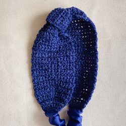 Y.O.U. 手工編織單結緞面髮帶-藍色 第5張的照片