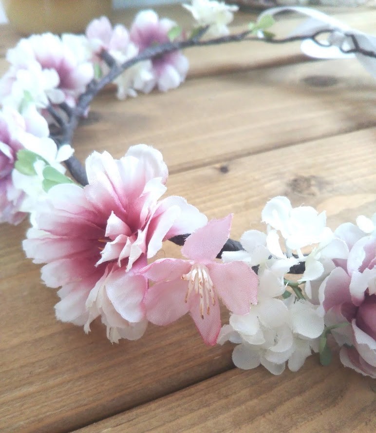 桜の花かんむり~春色ピンクの花冠~ ヘッドドレス（ウェディング