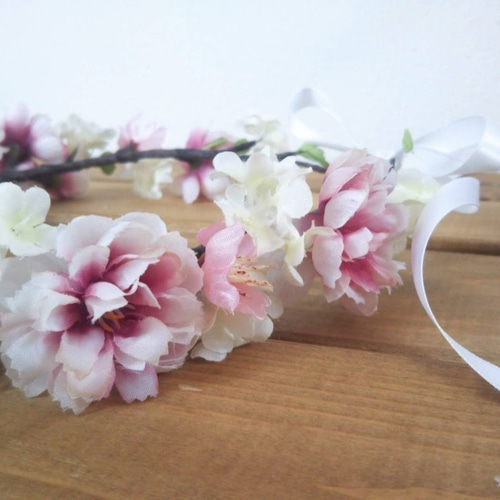 桜の花かんむり~春色ピンクの花冠~ ヘッドドレス（ウェディング