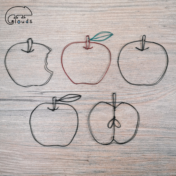 りんご -APPLE-」のガーランド【ワイヤーアート】 ガーランド 針金工房