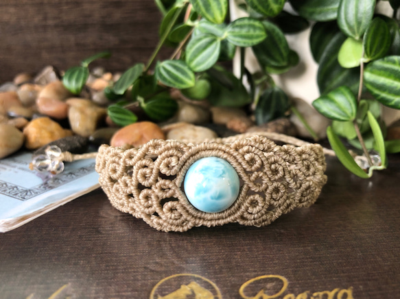 おみど　ラリマーのマクラメ編みネックレス・ブレスレット おみど ラリマーのマクラメ編みネックレス・ブレスレット おみど