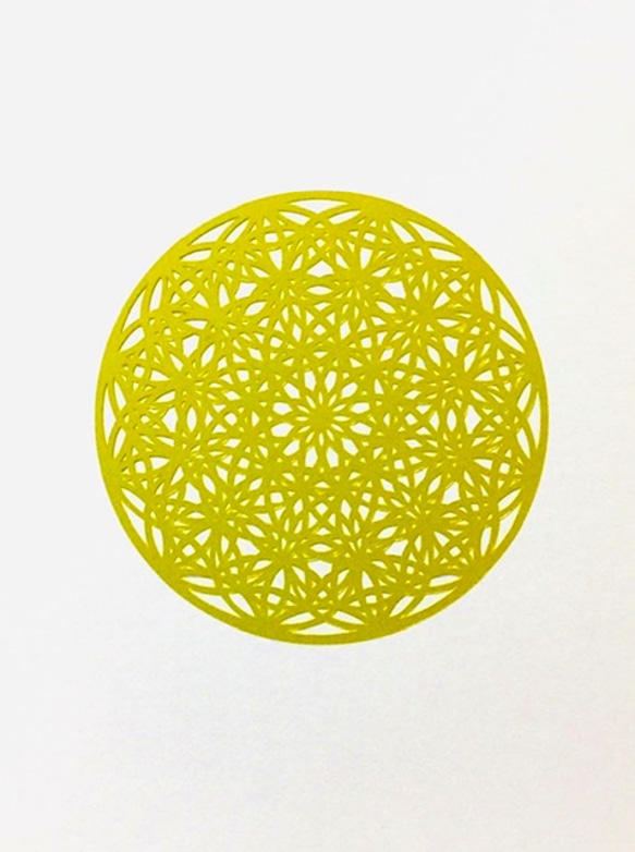 13cm『フラワーオブライフ temari』paper cutting(額なし) 8枚目の画像