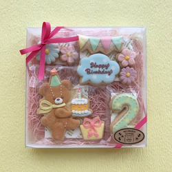 『お誕生日』クッキーセット／テディベア 3枚目の画像