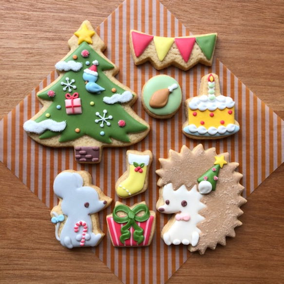 『クリスマス』クッキーセット／ねずみ＆ハリネズミ 1枚目の画像