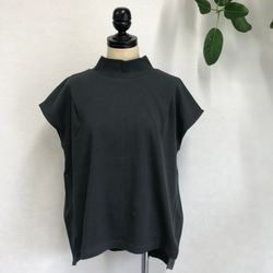 バックリボンフレンチTシャツ【チャコール】 3枚目の画像