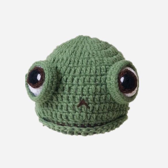 緑のカエルニット帽子 5枚目の画像