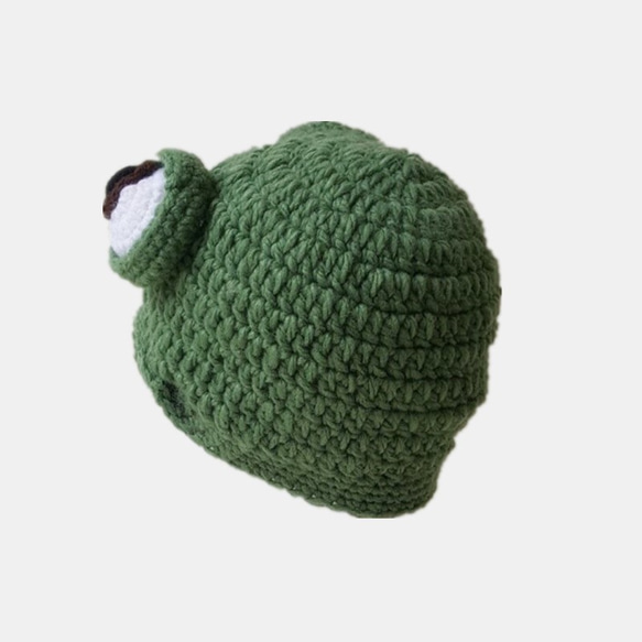 緑のカエルニット帽子 7枚目の画像