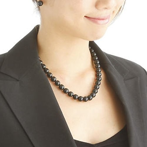 ジェットネックレス synthetic 10ミリ玉42センチ イヤリング ジェットネックレス synthetic 10ミリ玉42センチ イヤリング