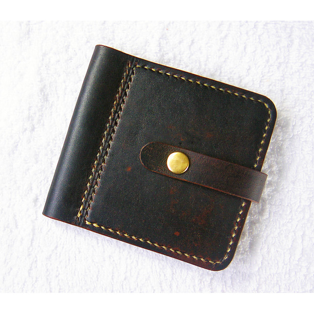 【RADIANT】オーダー品✨マネークリップ　クロムエクセル　茶芯　オーダー 茶芯レザー