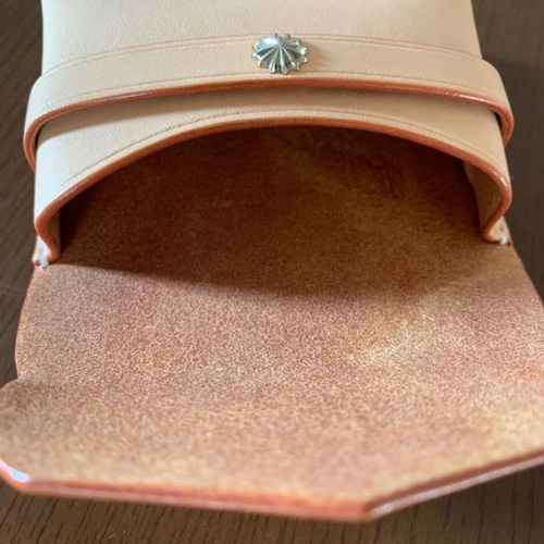 Grease 手縫いハンドメイドレザーカードケース/名刺入れ ヌメ革