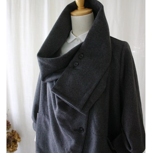 onomatopee オノマトペ ストール巻きウールハーフコート ストール巻きウールハーフコート(グレー) コート onomatopee 通販