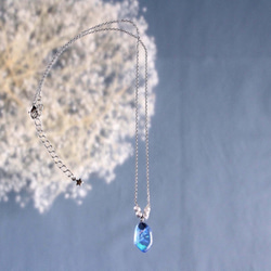 氷石glass ネックレス【 blue-1 】 2枚目の画像