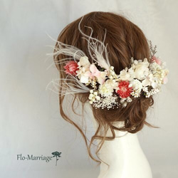再販 エレガント大人婚♡幻想的フェザーグラスのヘッドドレス 3枚目の画像