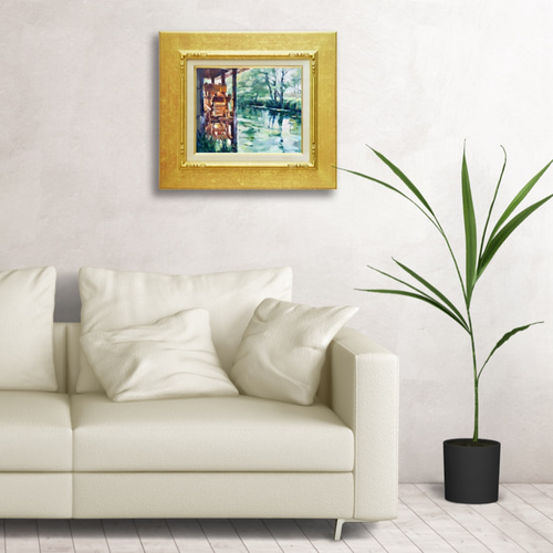 油絵ーf3 上代誠「桜」油絵・F3号 絵画買取・販売の小竹美術
