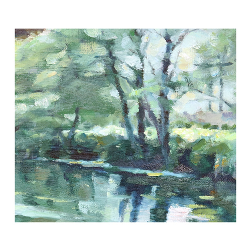 水車小屋】油絵原画 F3サイズ 一点物 イーゼル付 豪華プレゼント