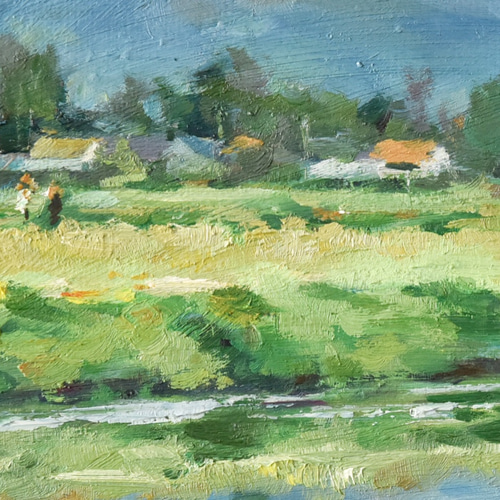 瑞国之春】油絵原画 F3サイズ 一点物 イーゼル付 豪華プレゼント
