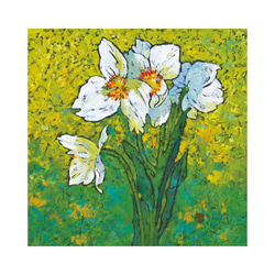 【花の気持-2】不透明水彩　ジークレー・オリジナル版画 180×180ｍｍサイズ〜 1枚目の画像
