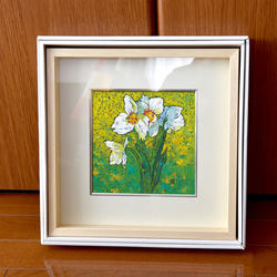 【花の気持-2】不透明水彩　ジークレー・オリジナル版画 180×180ｍｍサイズ〜 10枚目の画像