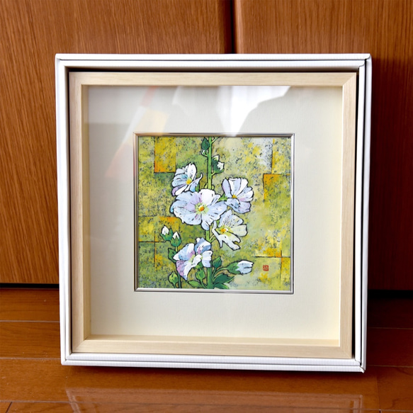 【花の気持-5】不透明水彩　ジークレー・オリジナル版画 180×180ｍｍサイズ〜 10枚目の画像