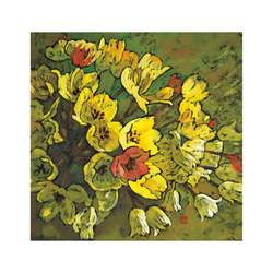 【花の気持-6】不透明水彩　ジークレー・オリジナル版画 180×180ｍｍサイズ〜 1枚目の画像
