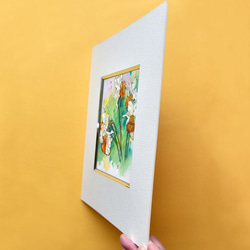 【気ままに咲く-1】不透明水彩　ジークレー・オリジナル版画 180×180ｍｍサイズ〜 5枚目の画像