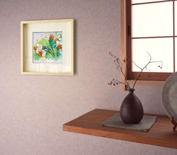 【気ままに咲く-1】不透明水彩　ジークレー・オリジナル版画 180×180ｍｍサイズ〜 9枚目の画像