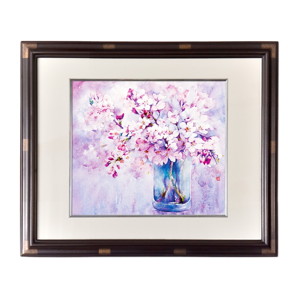 【春の便り】透明水彩　ジークレー・オリジナル版画　F3サイズ〜 3枚目の画像